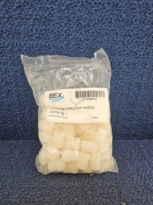 (QTY 88) BEX 3/8F8010 Flat Spray Injection Molded F-Nozzle, PVDF Spray Nozzle