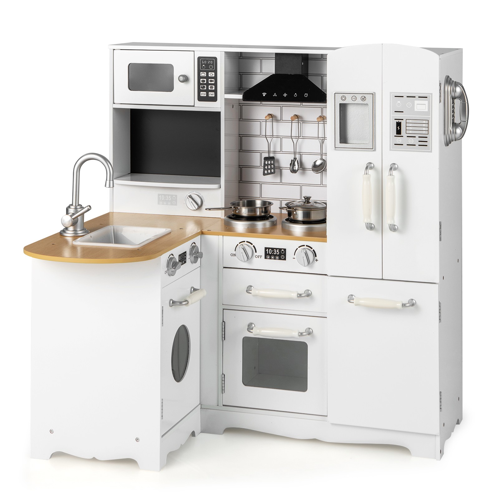 Wooden Pretend Kitchen Play Toy Set