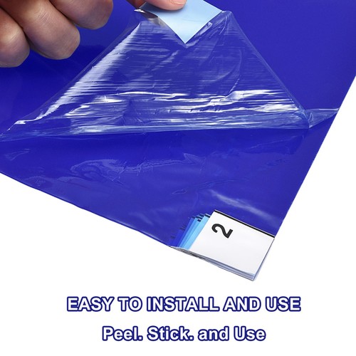 5pcs Cleanroom Sticky Floor Mats, 13" x 17" Tacky Mats, Blue - Picture 3 of 7