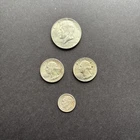 Silver coin lot Kennedy half dollar, 1963-D, 1964 Washington qtrs , 1957-D dime