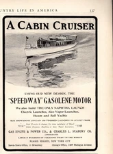 1904 Cabin Cruiser with Speedway engine Original ad from Country Life