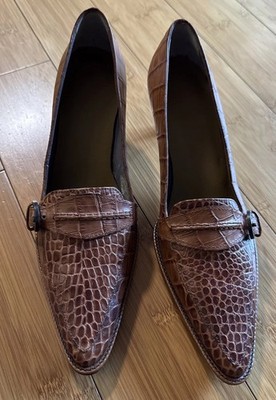 YANKO women's size 5 designer brown leather pumps heels handmade in Spain