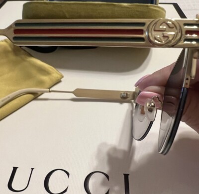 Gucci GG0521S Women's Sunglasses - Gold/Grey | eBay