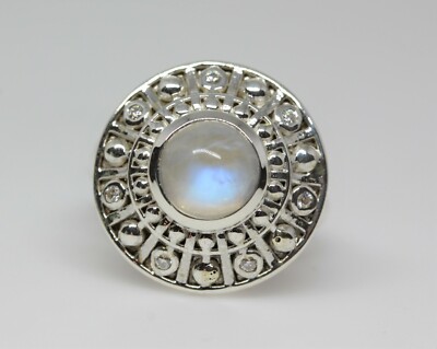 Mondstein Medaillon Ring größenverstellbar Sterlingsilber Video ansehen #309