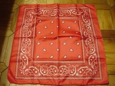 RED PAISLEY POLYESTER BANDANNA