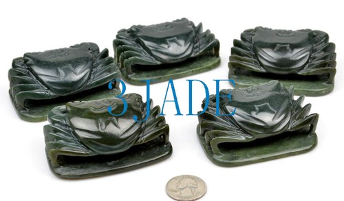 Natürliche Nephrit Jade Krabbe Schnitzerei / Skulptur Statue - Bild 6 von 8