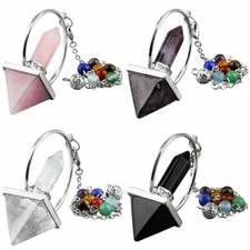 Dowsing Crystal Spiritual Energy Prism Pendulum 7 Chakra Reiki Healing Balancing