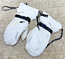 Swany Winter tri plex X Cell Mittens White Leather Blk Strap ZipTop Ladies LARGE