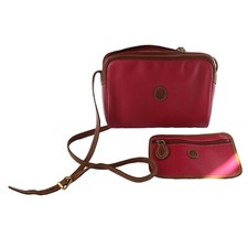 Borsa a tracolla Trussardi pelle rosa rosso marrone bordo 23x17x9 cm + portafoglio