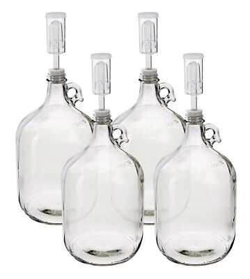 Home Brew Ohio One Gallon Glass Complete Fermenter Set of 4
