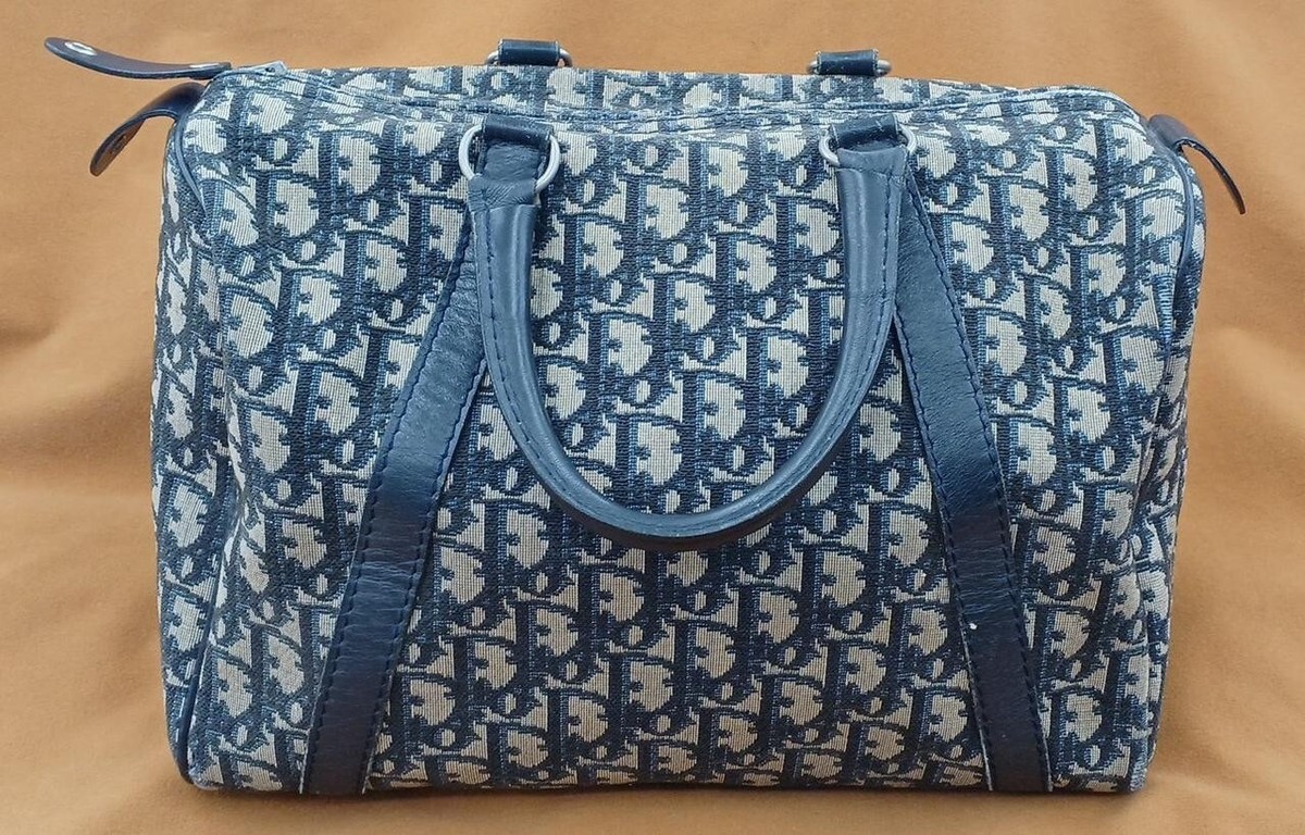 CHRISTIAN DIOR Trotter pattern Mini Boston bag Authentic