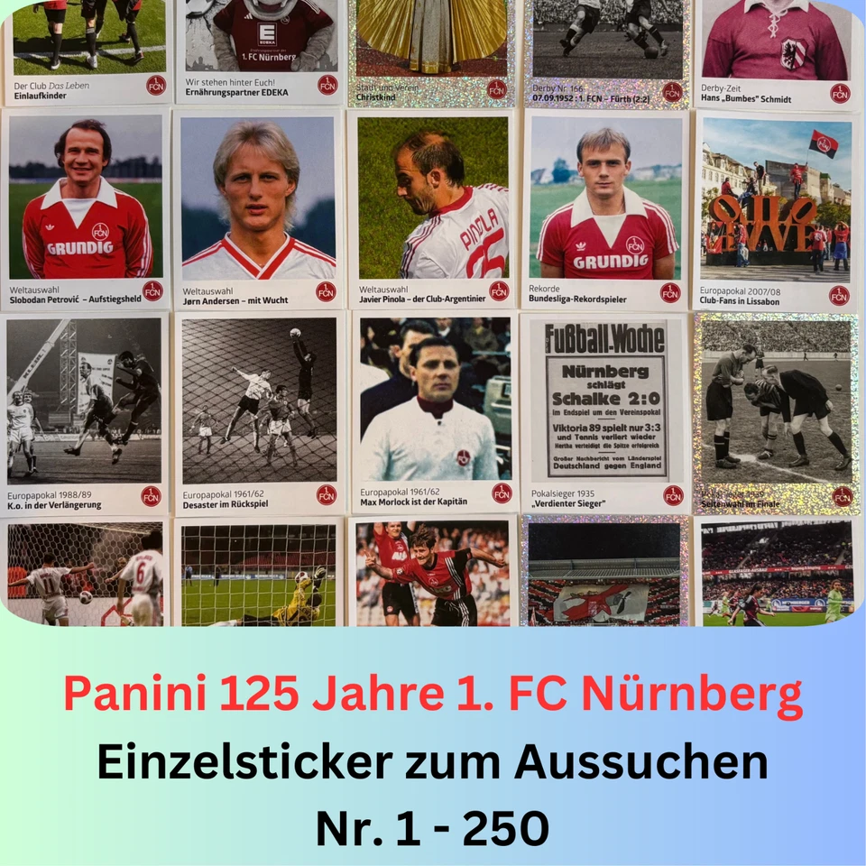 Panini 125 Jahre DER CLUB 1.FC Nürnberg 2025 - Einzelsticker 1-250 zum Aussuchen