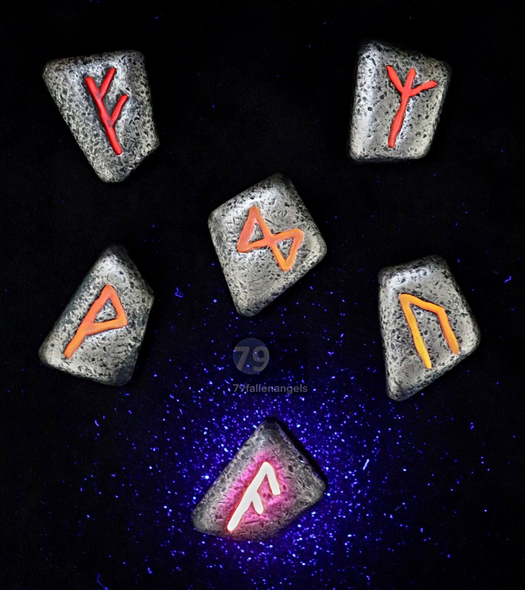 Germania Mint (6) Runes Matching # Set Series 1 Silver With UV