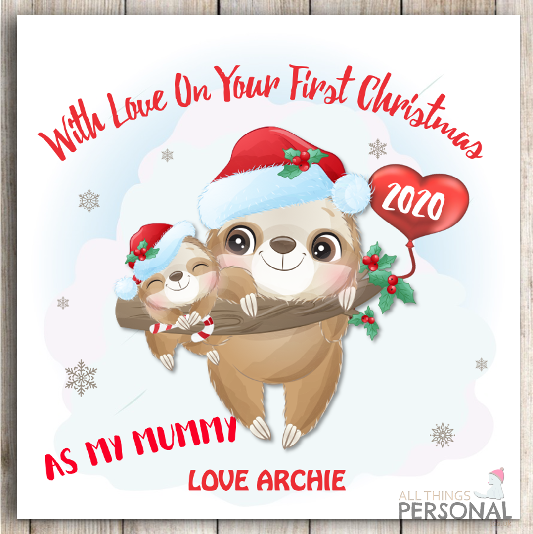 Personalised First Christmas as my Mummy or Mum Card Baby Son Daughter 1st Xmas