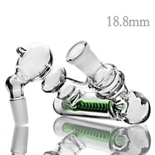 Glass Bubbler Ash Catcher Smoking Honeycomb green Colors 18mm bong