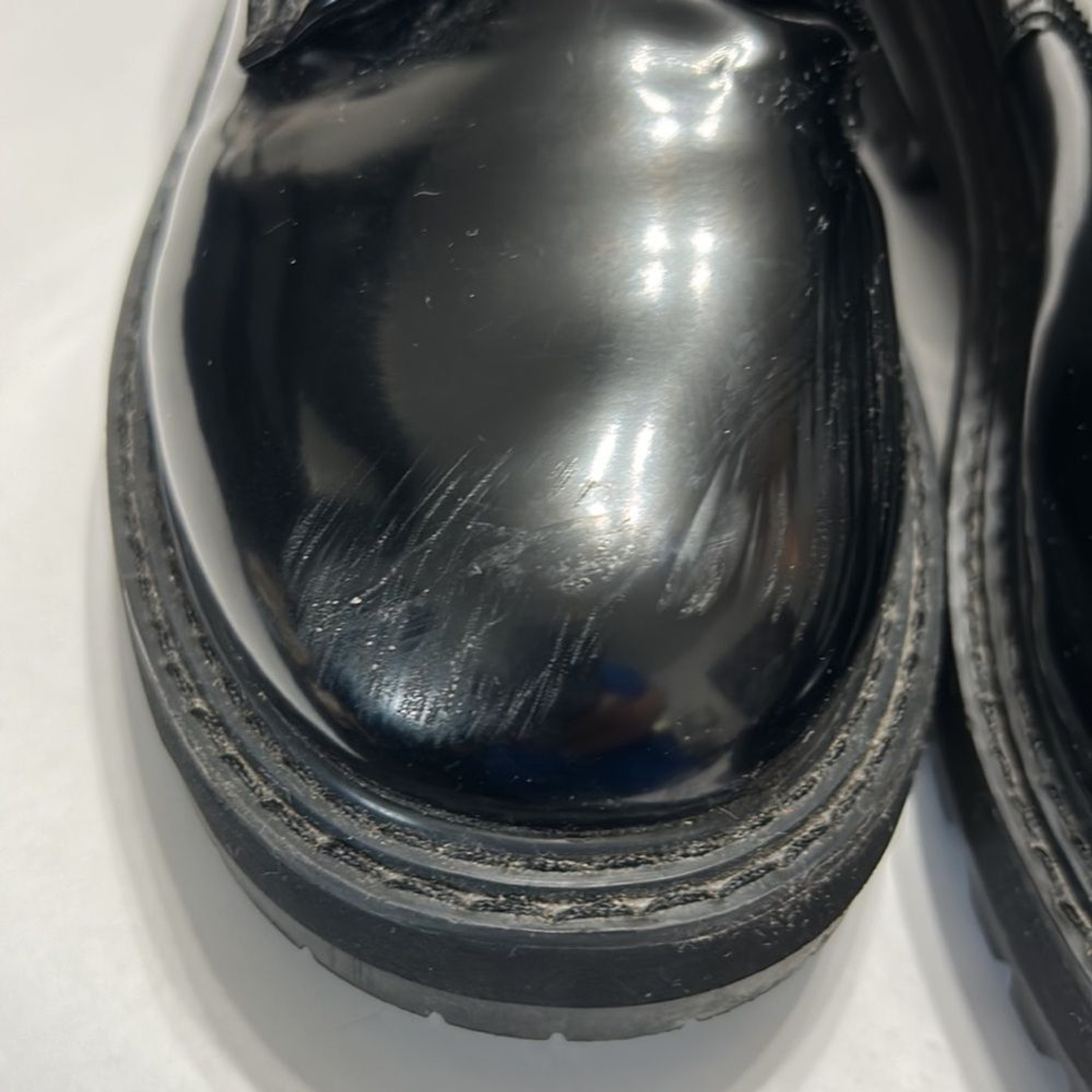 Dunes Women's Cash Oxford Shoes Patent Leather Black Chunky Grunge Emo