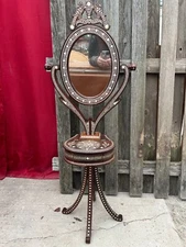 Indian Ivory Inlaid Vanity  shaving stand with Mirror easily collapsible
