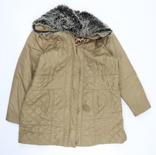 Joanna Hope Womens Beige Quilted Coat Size 18
