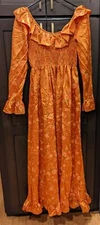 Vintage Murray Hamburger and Co Orange Satin Dress size small? READ DESCRIPTION