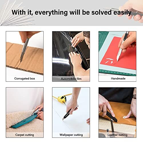 Utility knife Retractable with 30 Degree Snap Off Blade 9MM Box Cutter Knife,...