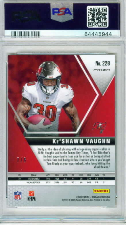 2020 Panini Mosaic Rookie Black Gold #228 KE'SHAWN VAUGHN