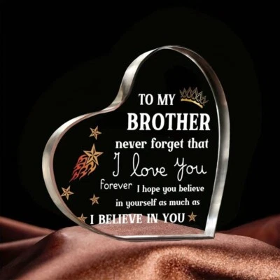 Stunning To My Brother I Love You Heart Acrylic Plaque Freestanding Ornament UK