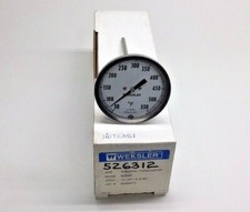 Weksler 3A0644FTX Thermometer 3" Face BiMetal 50/550F 1/2"npt 6" Stem 50-550 F