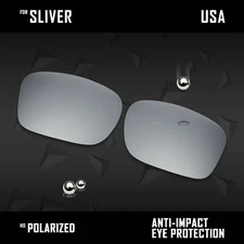 iROX Polarized Replacement Lenses for-Oakley Sliver OO9262  - Silver