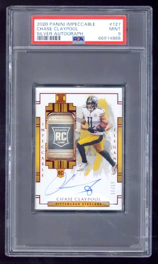 Chase Claypool Panini Impeccable #127 Silver Autograph