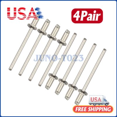 8x Nos Dash Rivets Stainless Steel for GM Ford Chrysler AMC VIN Door Tag 4 pairs