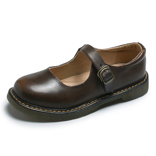 Damen Flats Shoes Round Toe Low Heel Oxfords Ankle Strap Preppy Style Mary Jane - Bild 14 von 22