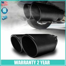 OXILAM Car Stainless Steel Rear Dual Exhaust Pipe Tail Muffler Tip Round 6.6" in