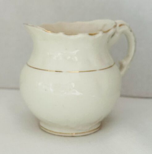 Antique VP Co. Admiral Porcelain Cream Pitcher With worn Gold Trim 8 oz #21 - Picture 1 of 6
