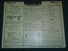 1964 CHRYSLER IMPERIAL-E V-8 A.E.A. TUNE-UP CHART / USEFUL CROWN & LeBARON INFO