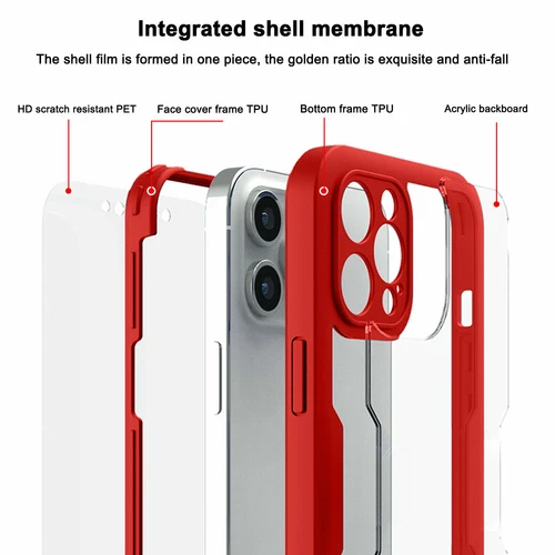 Clear Case für iPhone 15 14 Pro Max 13 12 11 XR 360° Full Screen Schutz Hülle - Bild 18 von 37