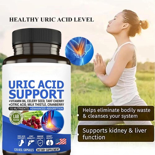 Uric Acid Gout Cleanse Supplement -Celery Seed Tart Chanca Joint Pain a/y - Picture 3 of 9