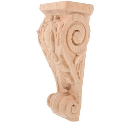 2 PCS Solid Wood Corbels Carved Decorative Brackets Rustic 6.10x2.95x1.57