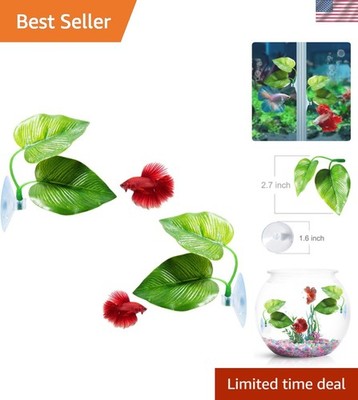 High-Quality 2 Pack Betta Leaf Pads - Stylish Aquarium Ornaments for Happy Fish