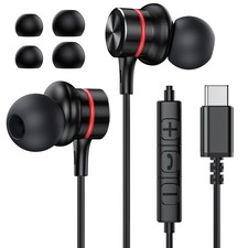 USB C Wired Earbuds with Mic Volume Control for iPhone Galaxy Pixel Type C Phone
