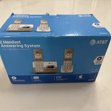 AT&T DL72219 DECT 6.0 2 Handset Cordless Phone Answering System White Champagne