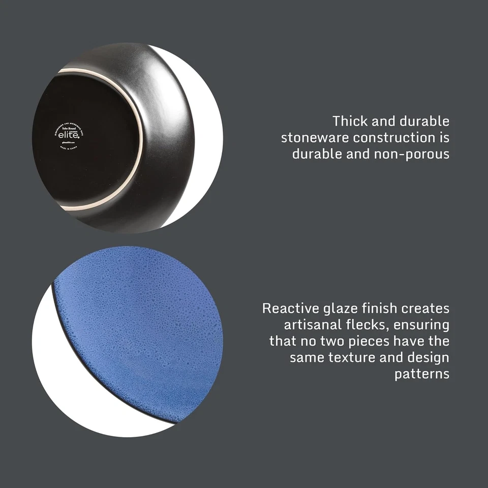 Gibson Elite Soho Lounge Round Reactive Glaze Stoneware Dinnerware Set, Service - Image 4 of 4