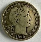 1899 P Barber Half Dollar, Full Liberty, Mintage 5,538.000, ASW .36169