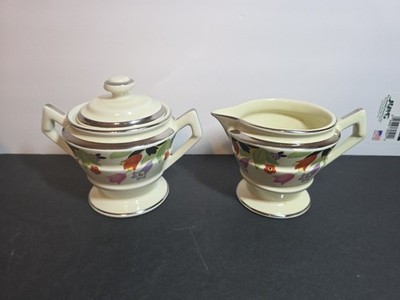 Hall s Superior Quality Kitchenware/ Crocus Sugar And Creamer