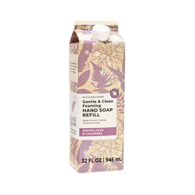 Bath & Body Works Snowflakes & Cashmere Gentle & Clean Foaming  Refill 32oz -NEW