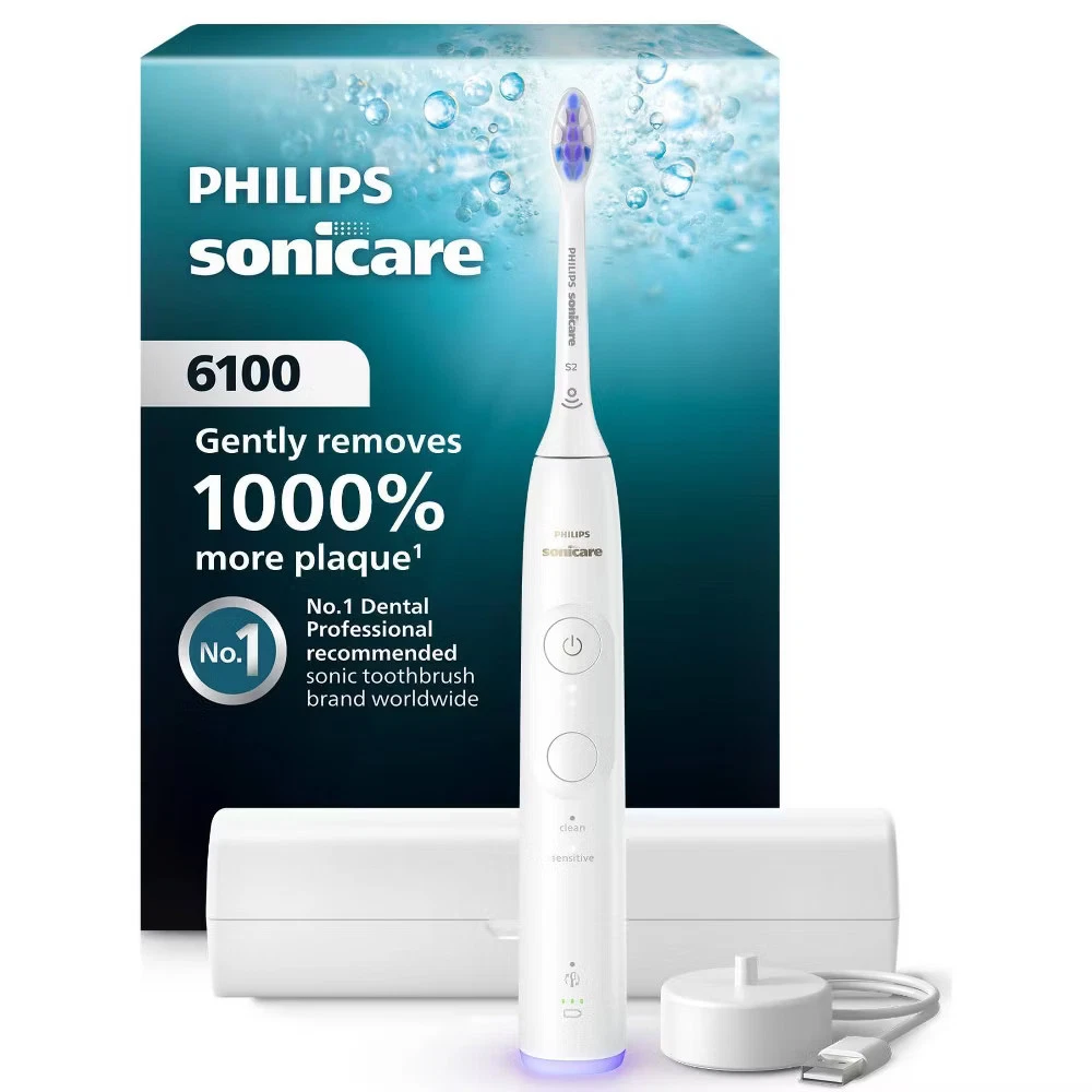 Philips Sonicare 6100 Rechargeable Electric Toothbrush with Brush Head