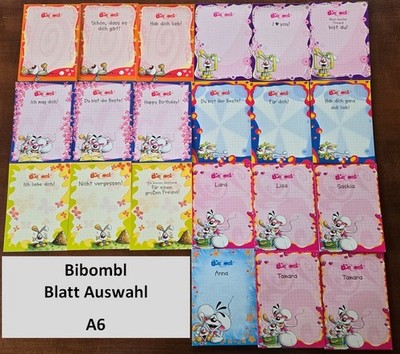 BIBOMBL Blatt A6 AUSWAHL Raritäten frisch vom Block (Hundefreund von Diddl)
