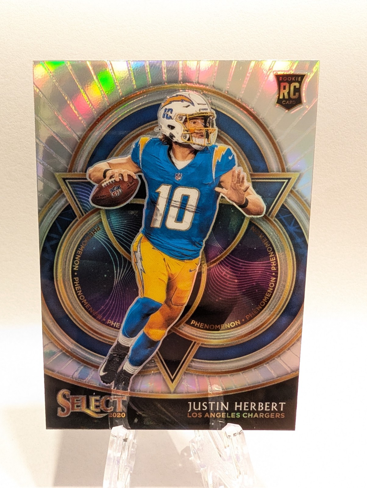 2020 Select Football- Justin Herbert Phenomenon Rookie Silver Prizm