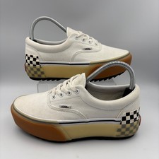 Scarpe da skate Vans impilate platform bianche a scacchiera suola in gomma UK 5 EUR 38 US 7,5