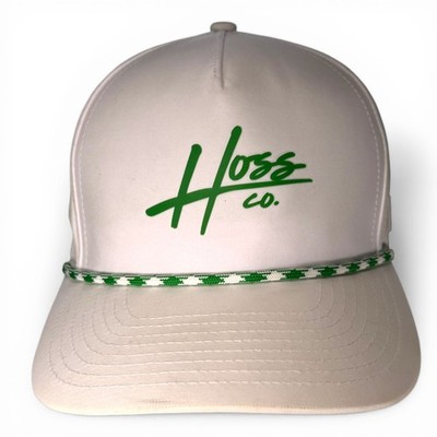 Hoss Lucky White Rope Snapback 6 Panel PVC Laser-cut Strapback Baseball Cap