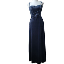 lulus womens side slit velvet maxi dress size M Sweetheart Neck Lace-Up Back